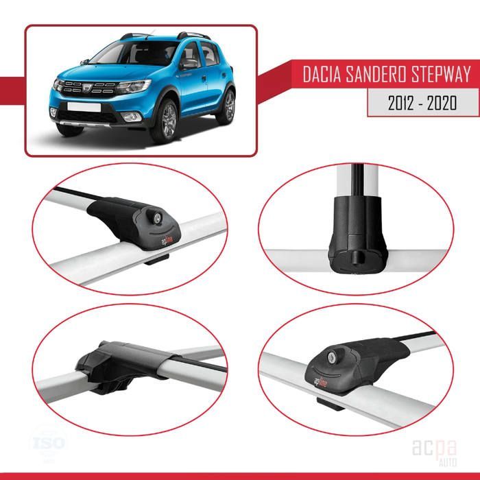 Barras de techo ACE-1 para Dacia Sandero STEPWAY 2012-2020, portaequipajes para coche / Gris
