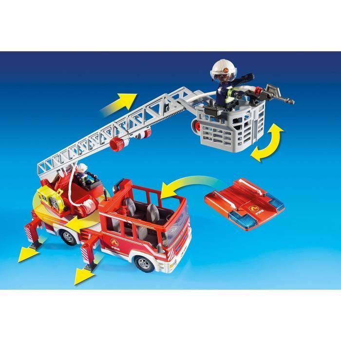 Fahrzeug - Playmobil - 9463 - Feuerwehrwagen - Drehleiter - Blaulicht und Sirene