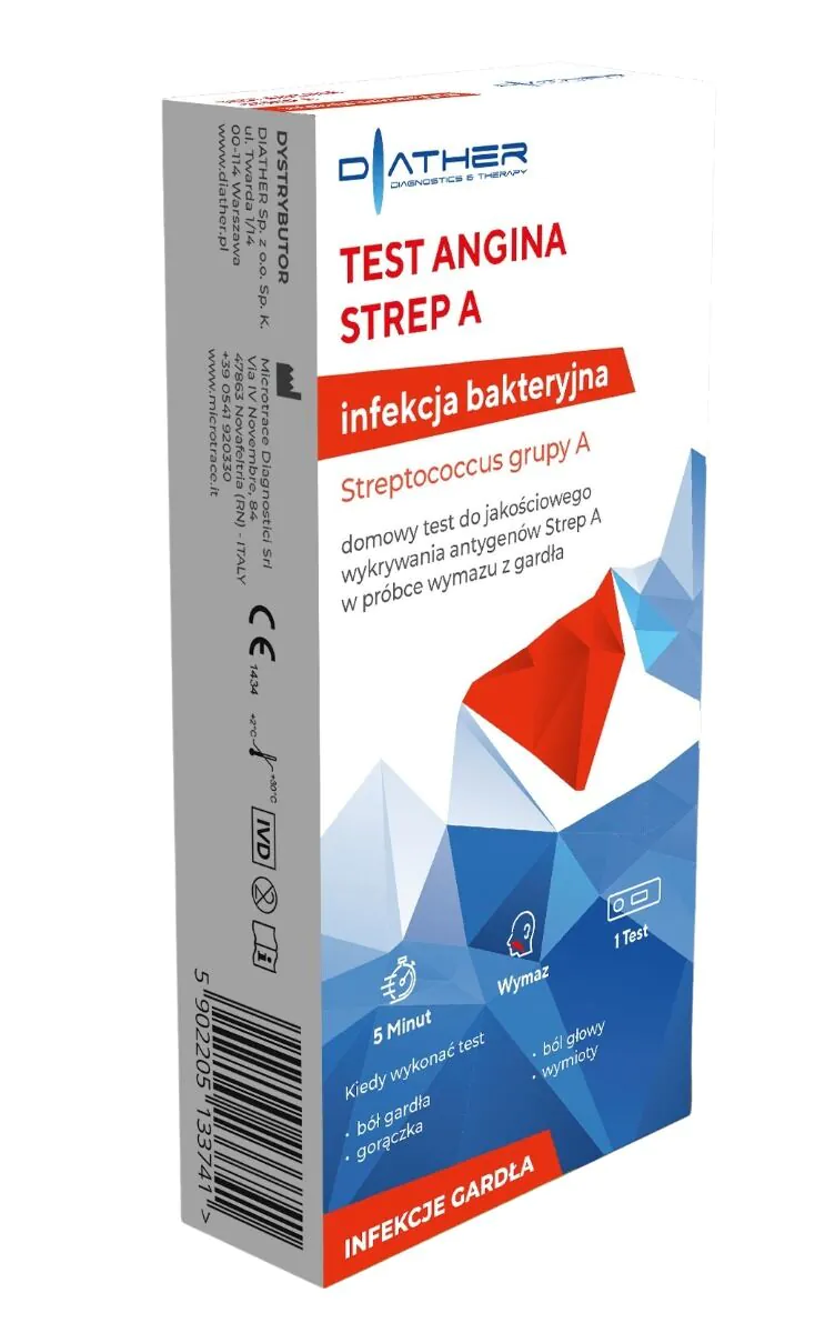 Diather, Test Angina Strep A infekcja bakteryjna