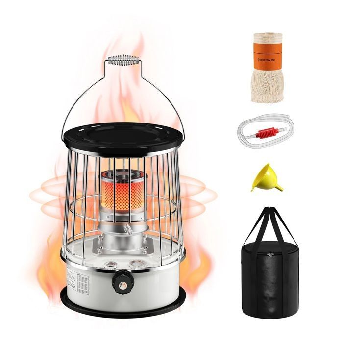Aquecedor portátil a querosene de 2600 W – Aquecedor auxiliar com bolsa de transporte e proteção contra tombamento.