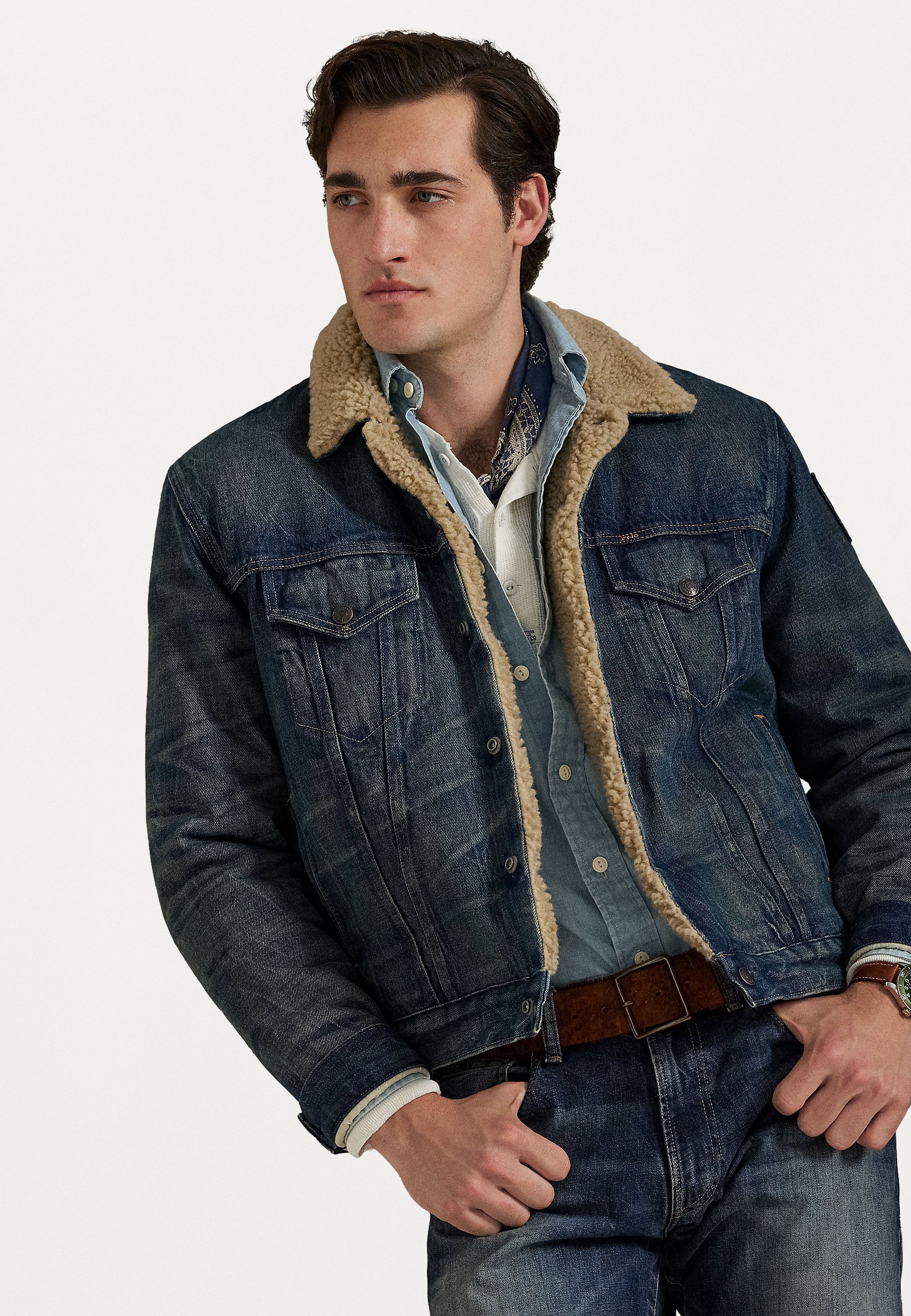 Polo Ralph Lauren fleecegevoerde denim truckerjack - Denimjack - Earlton