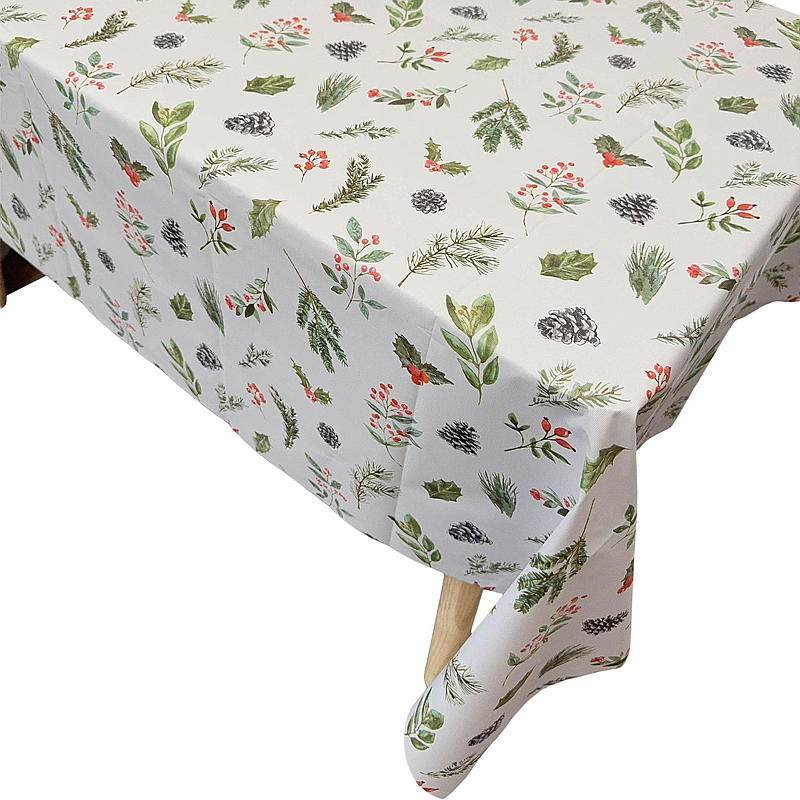 Gecoat tafelkleed 140x240 cm, sparrenhout