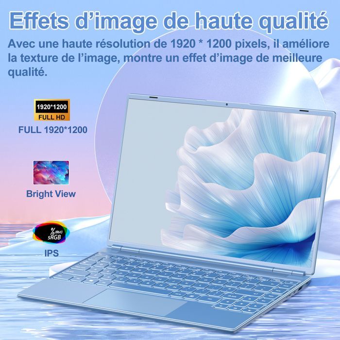 NOTODD 14'' HD Laptop - 8GB RAM + 256GB SSD - Intel Celeron N5095 - Windows 11 - 2K screen - 4 cores - HDMI - Blue