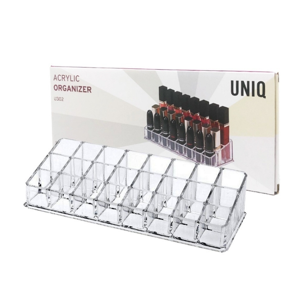 UNIQ Beautycase kosmētikas organizators lūpu krāsām ar 24 nodalījumiem – U302 – caurspīdīgs