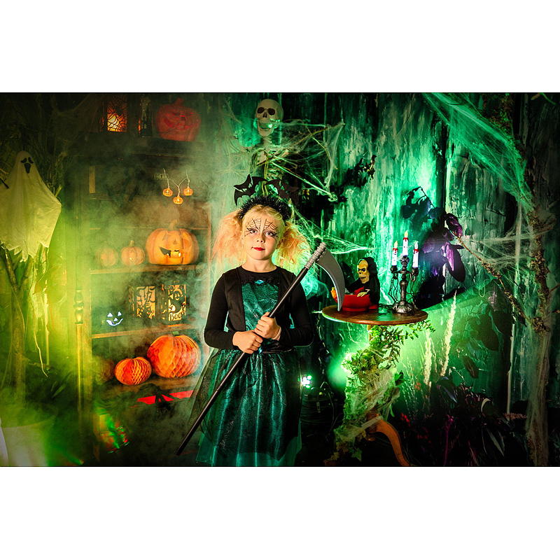 Aå Halloween kostume 4-6 år, grøn heks