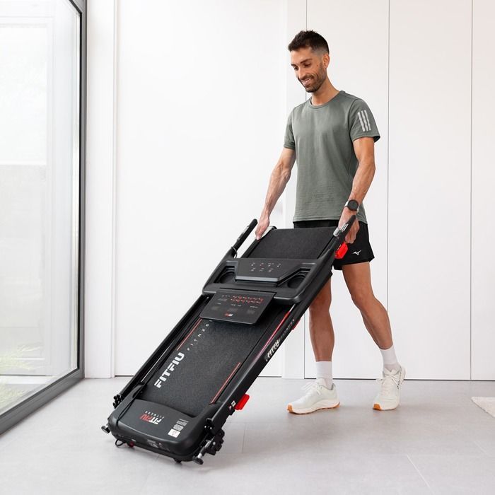 Tapis de course pliable - FITFIU Fitness MC-160 - max.14km/h - surface 41x107cm - inclinaison manuelle - 2.0HP - App et Bluetooth
