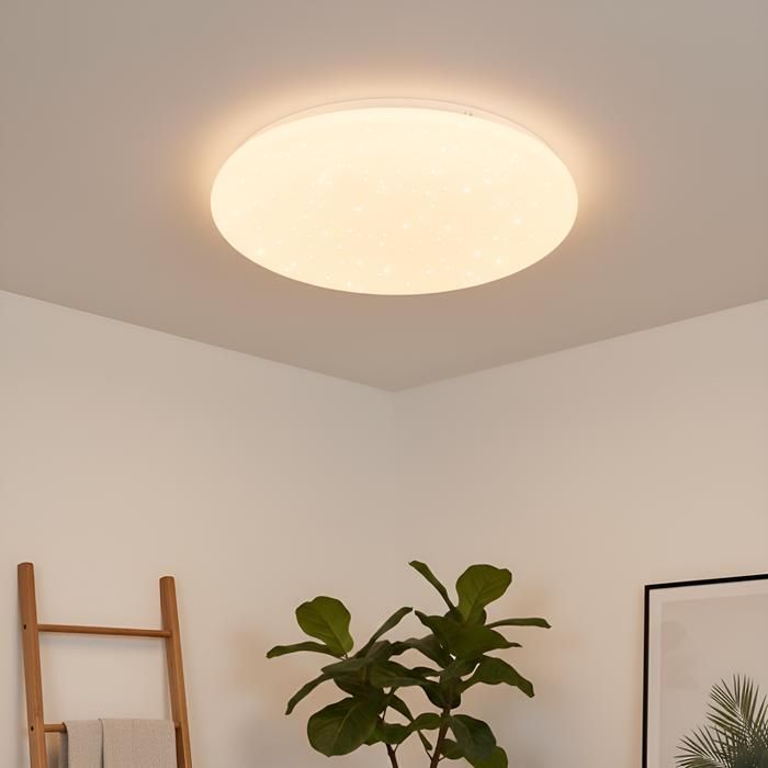Plafonnier LED - NETTLIFE - Ø30 cm - 18W - 6500K (Blanc froid) - Effet ciel étoilé