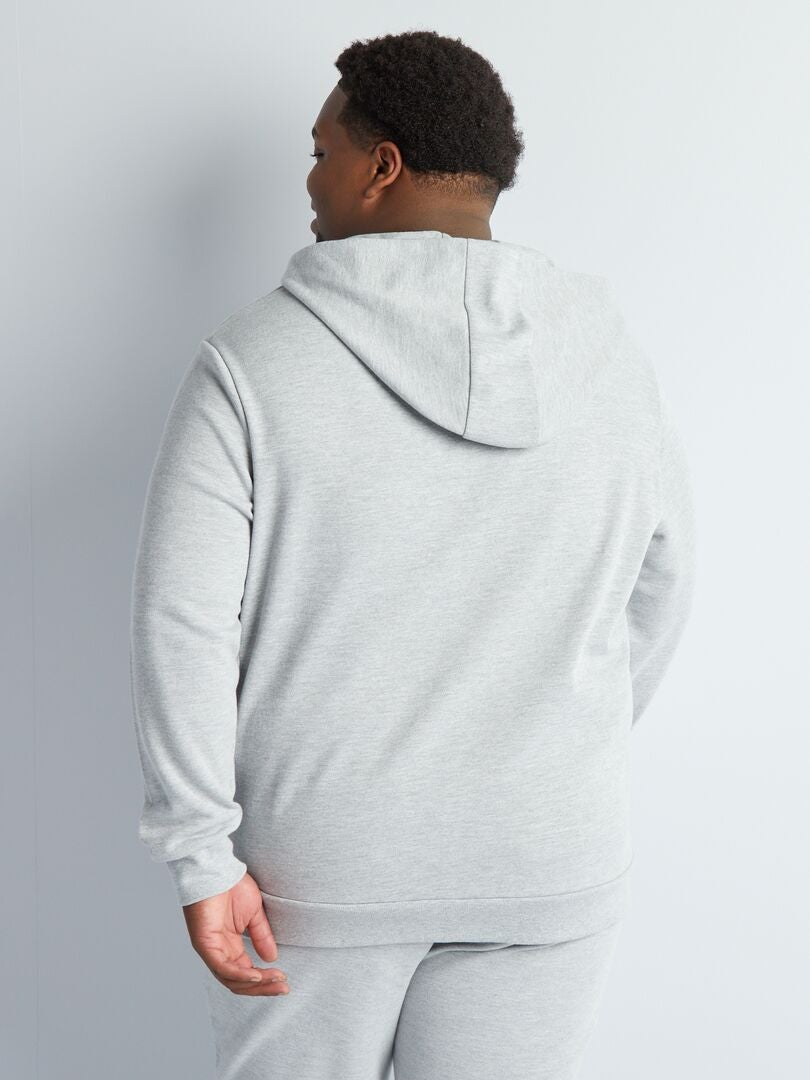 Hoodie van katoenpiqué - GRIJS