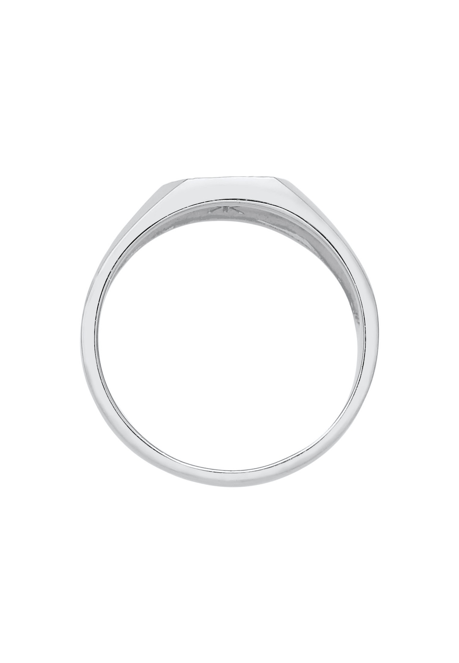 KUZZOI Hommes sceau carré basique texture noire en argent sterling 925