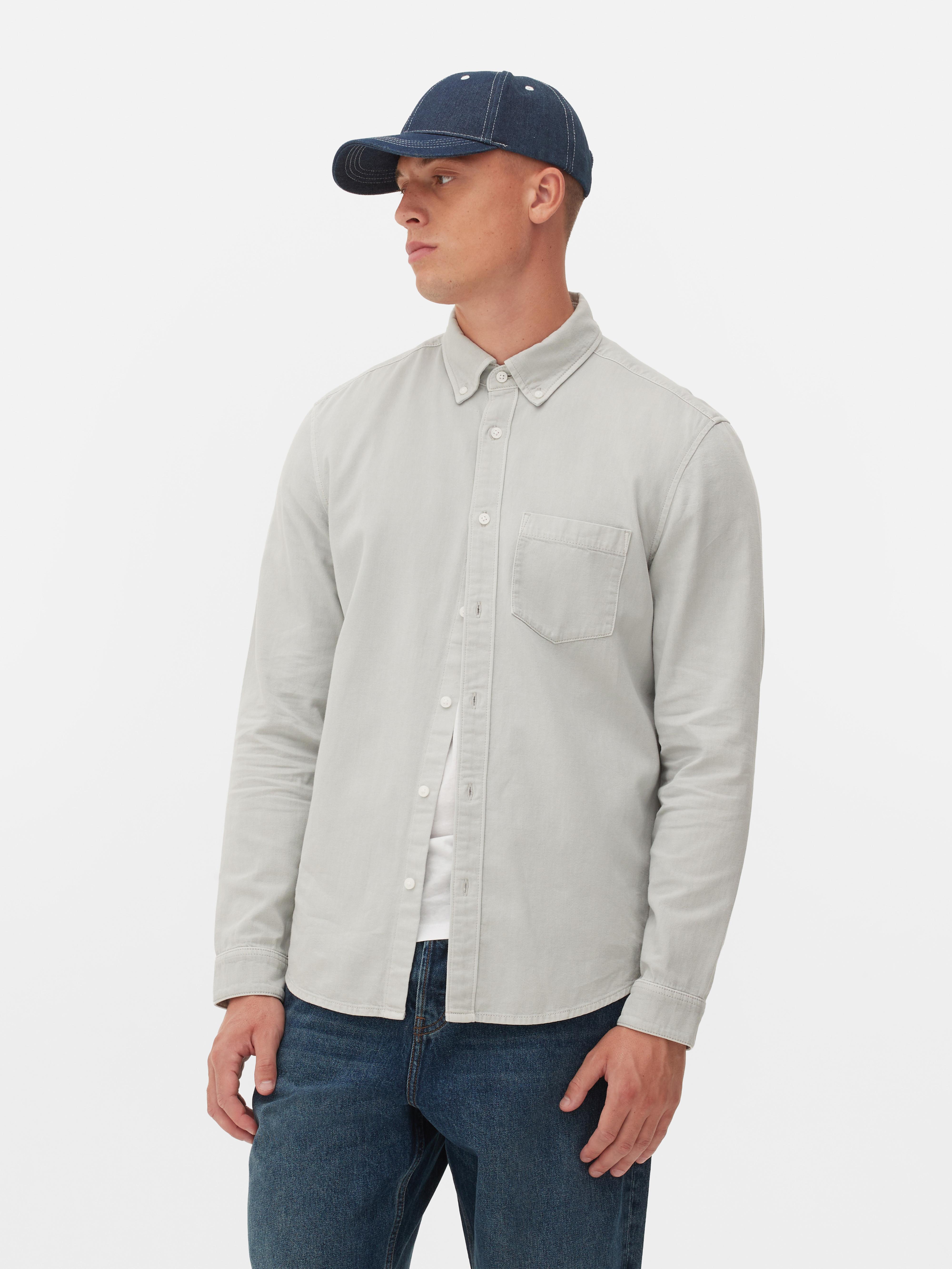 Hosszú ujjú twill pamuting Laza, hosszú ujjú, gombos záródású twill pamuting