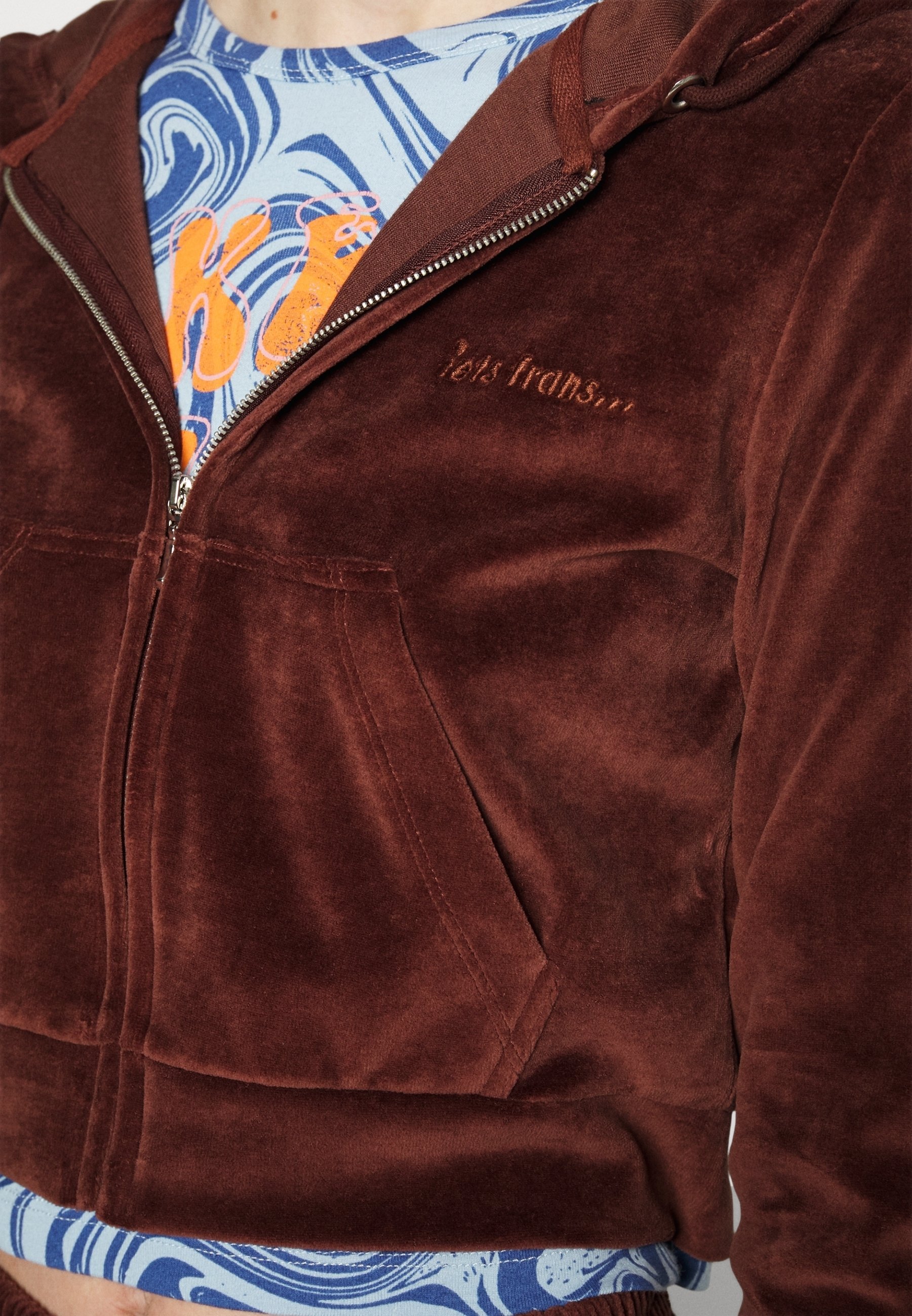 iets frans... Sweatshirt met rits - donkerbruin