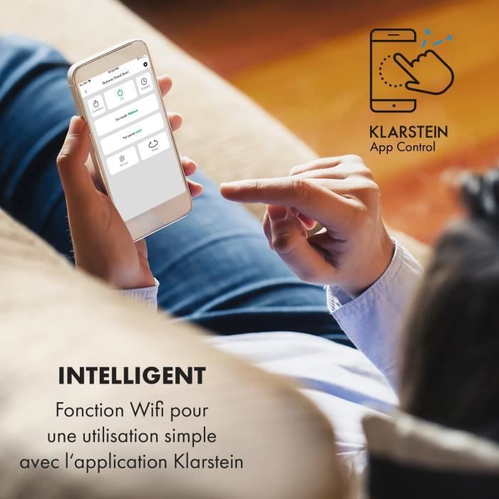 Enfriador de aire - Klarstein Skytower Smart - Ventilador humidificador de aire - Blanco