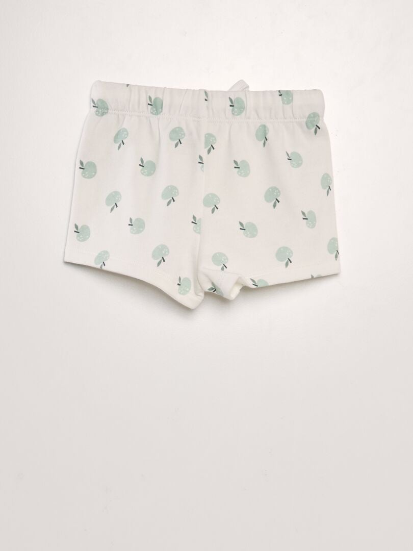Conjunto de pijama curto - camiseta + shorts - 2 peças - BRANCO