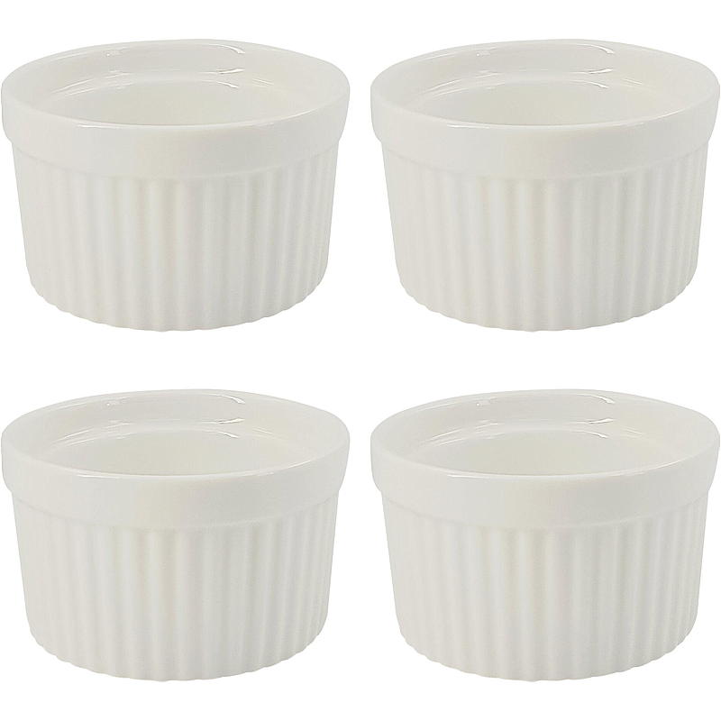 Juego de 4 ramequines Cuisine de 9 cm, color blanco