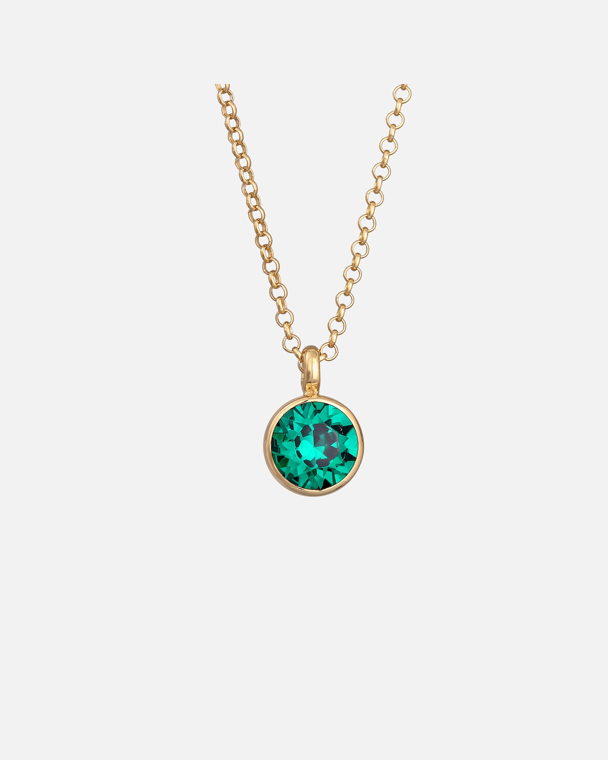 Elli Pendentif solitaire pour Femmes Basique Élégant avec cristal de verre en argent sterling 925 plaqué or