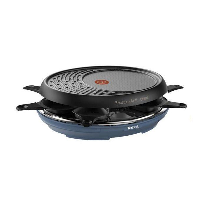 Appareil à raclette 3-en-1 - TEFAL - Colormania - 8 personnes - 1050 W - Bleu acier