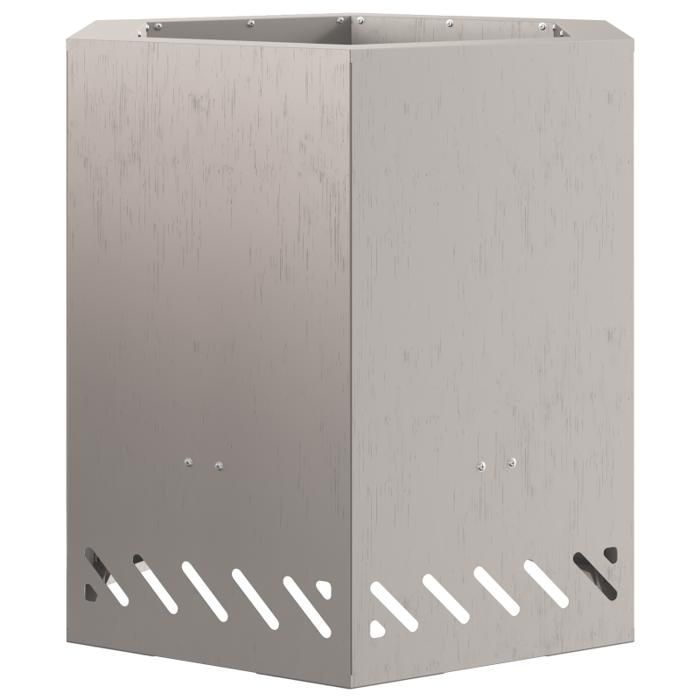 Brasero hexagonal 48×48×51 cm en acier weathered résistant à la rouille — Marron
