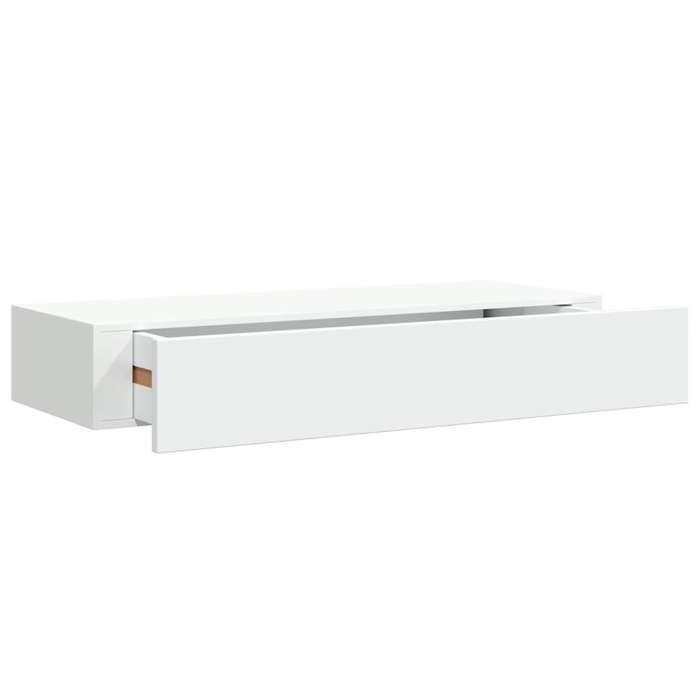 vidaXL Etagère à Tiroir Murale Armoire Flottante Etagère Suspendue Support Mural Salon Salle de Séjour Maison Blanc 330255