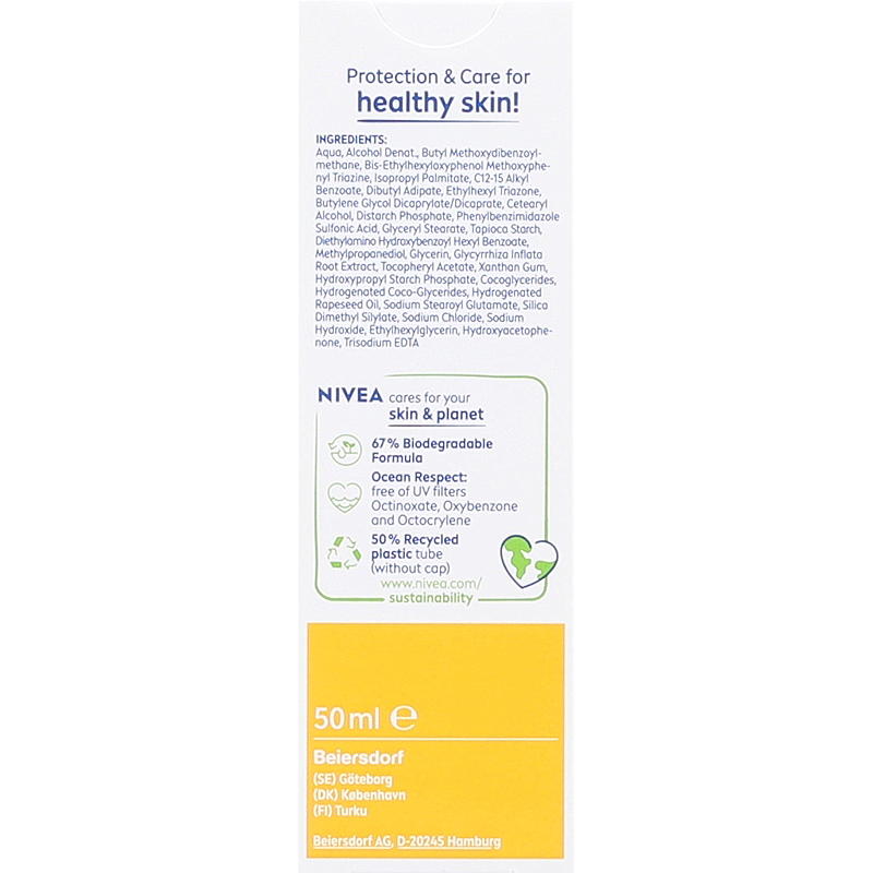 Crème solaire Nivea 50 ml Visage Peau sensible Nivea SPF50
