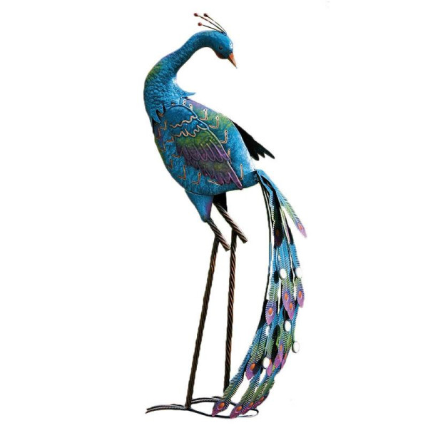 Dekoracyjny Paw ogrodowy kolorowy figura ogrodowa dekoracja placu 78 cm