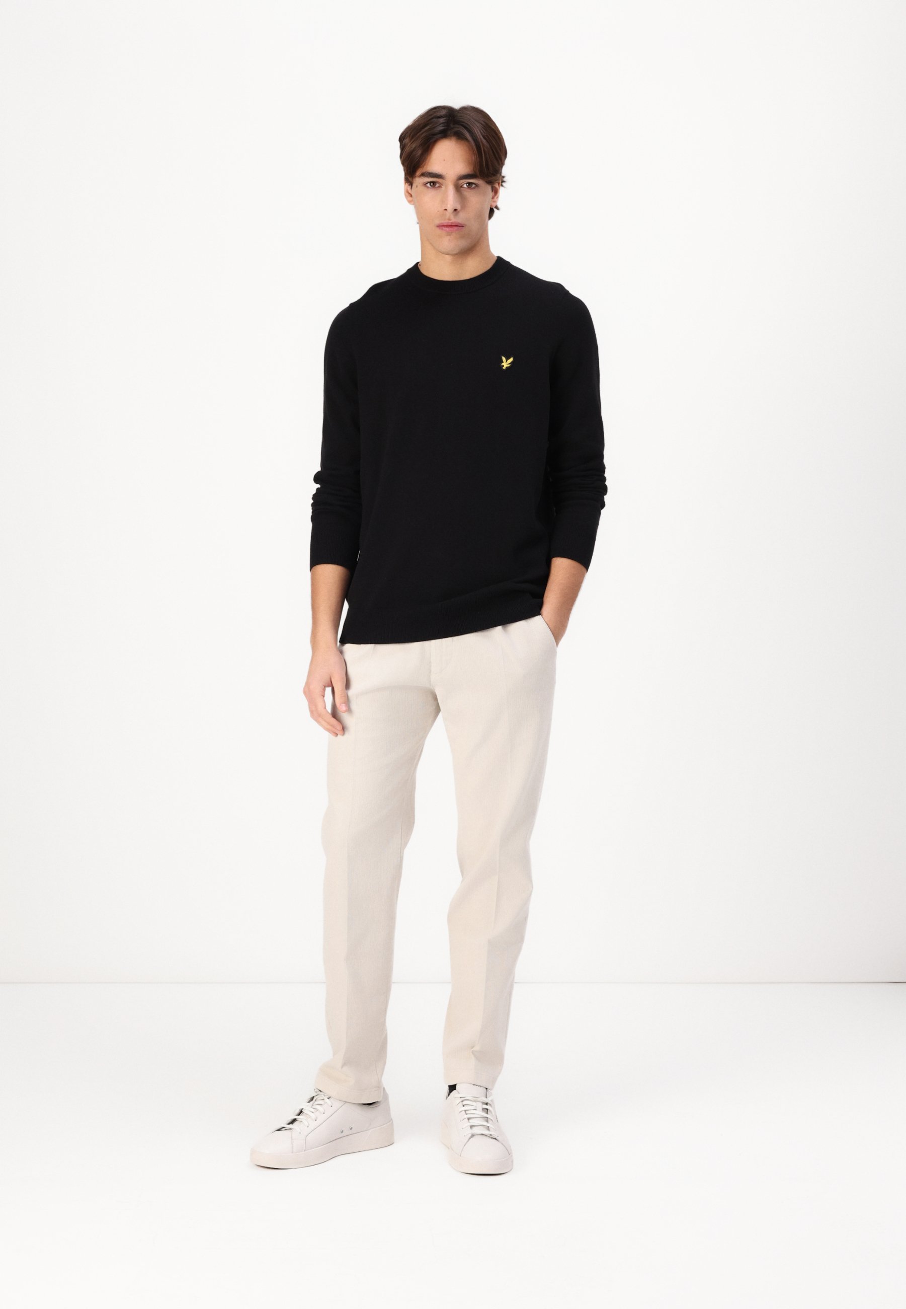 Lyle & Scott trui met ronde hals - Jumper - gitzwart