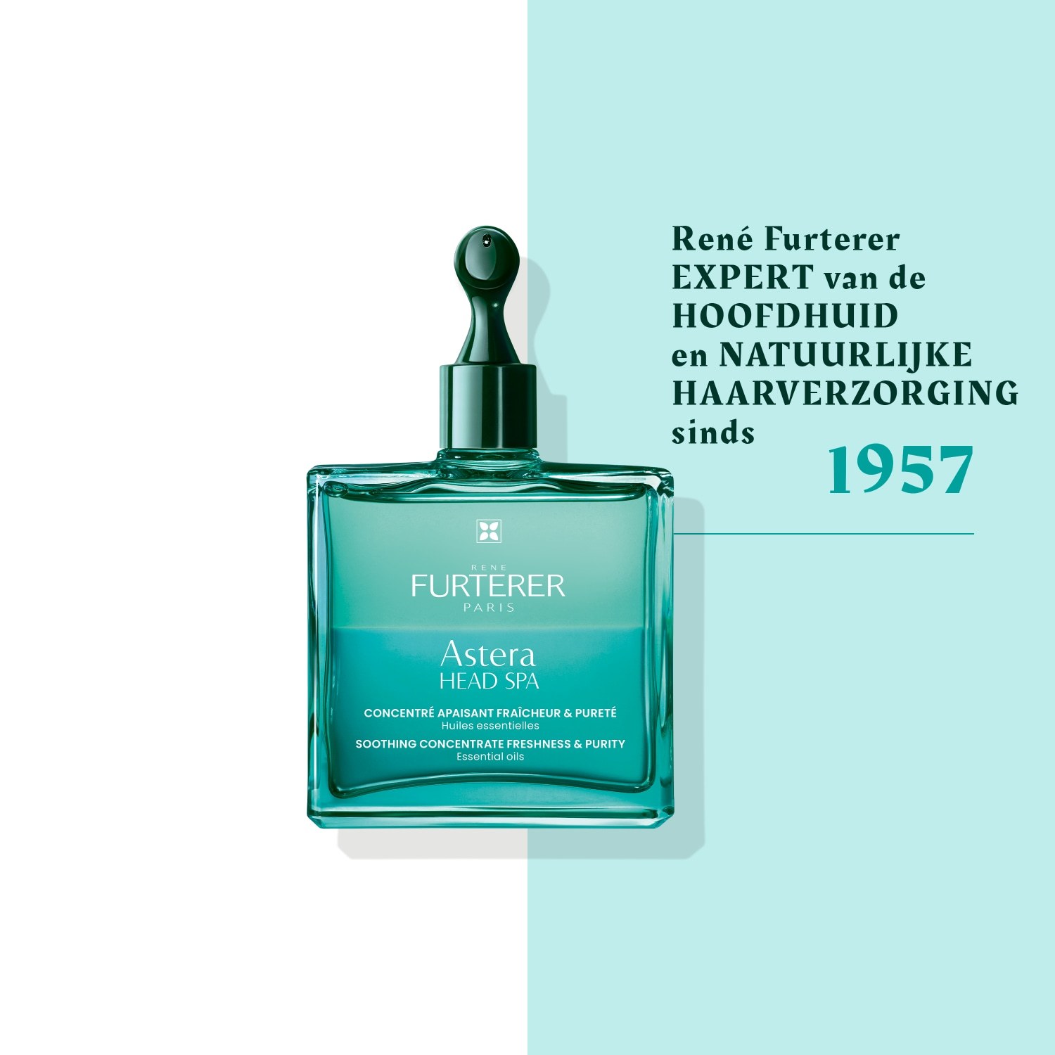René Furterer plaukų priežiūros priemonė „Astera Head Spa“ raminamasis koncentratas „Gaivumas ir grynumas“ – 50 ml