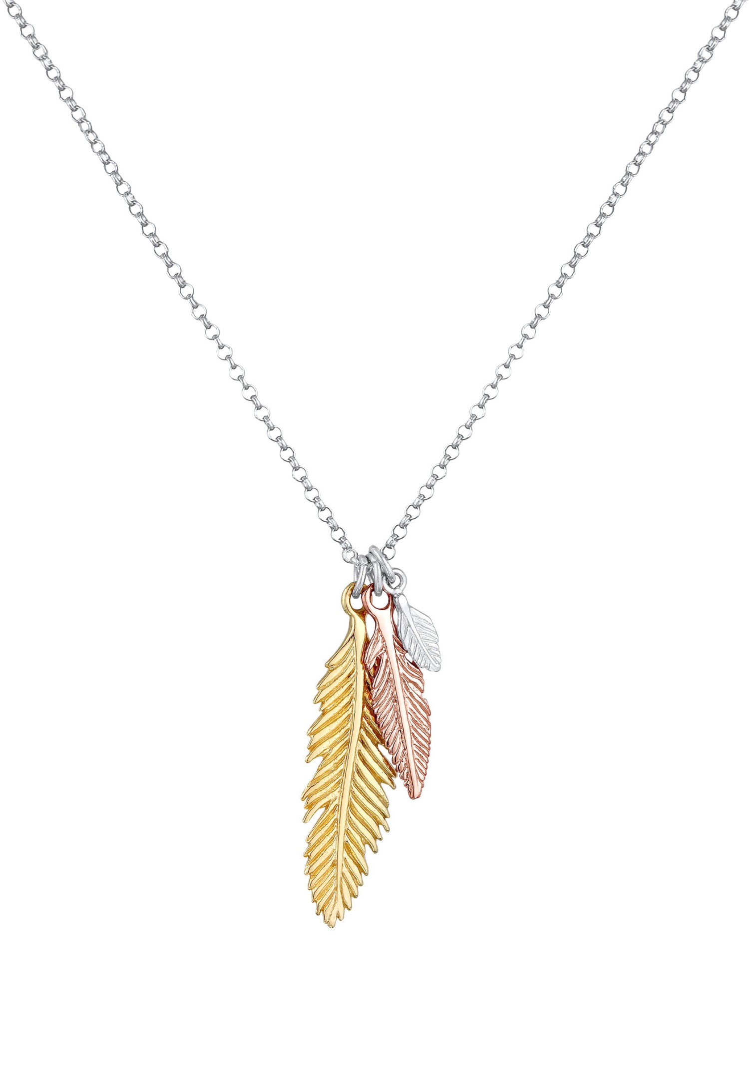 Elli Femme plume boho tricolore en argent sterling 925