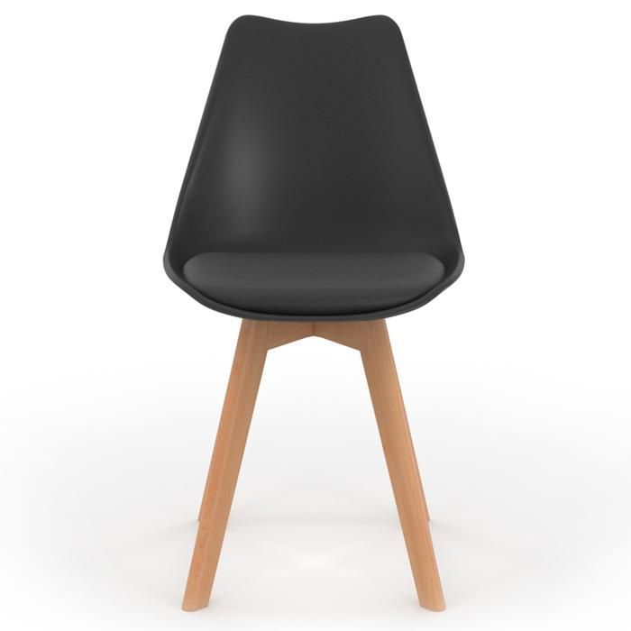 Set di 8 sedie da pranzo scandinave SARA di IDMARKET, nere