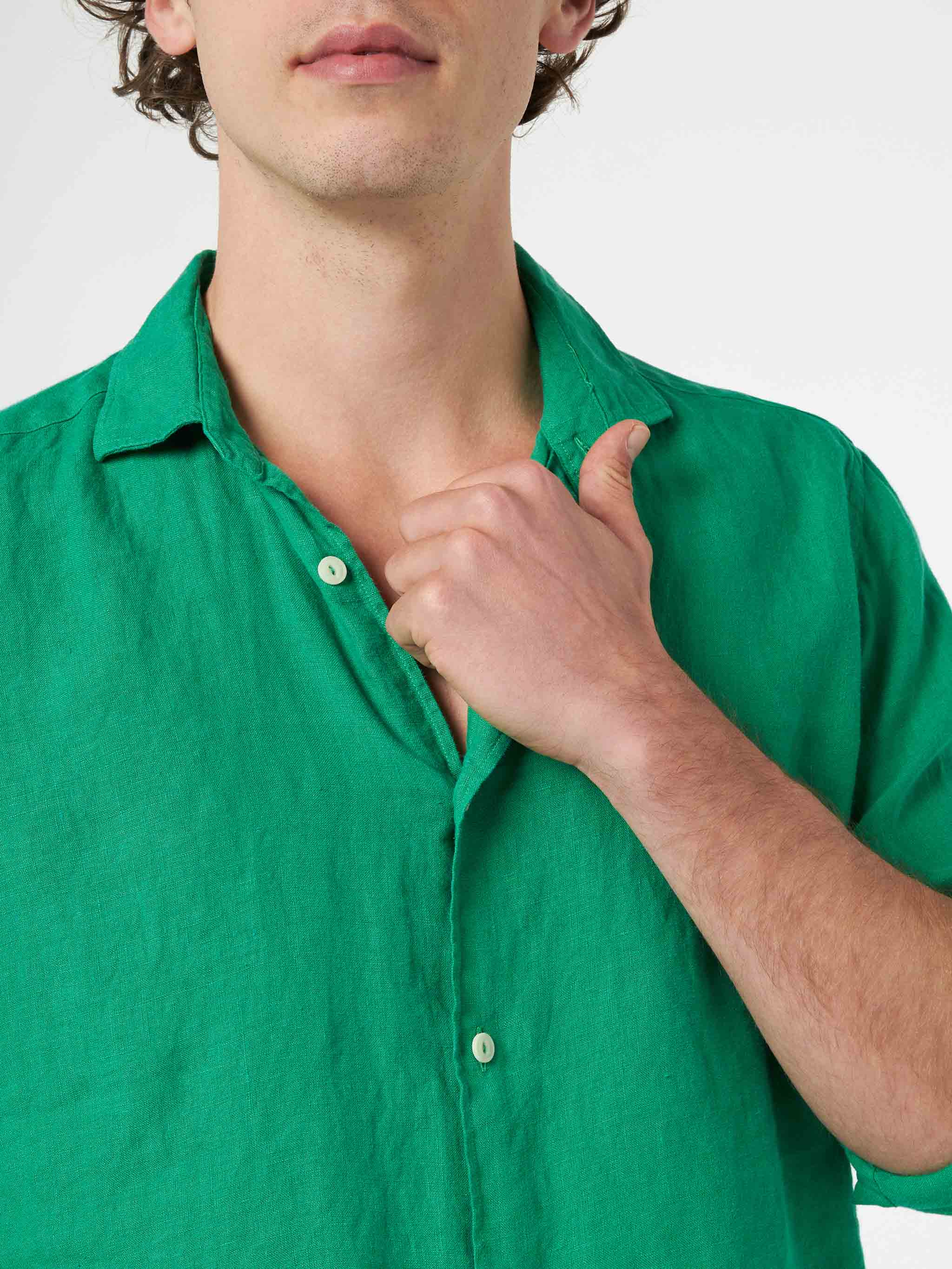 Pamplona Groen Linnen Herenoverhemd