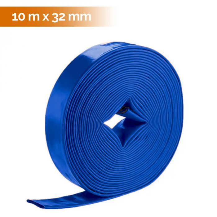 Flacher PVC-Bewässerungsschlauch – Blau – 10 m x 32 mm – Linxor