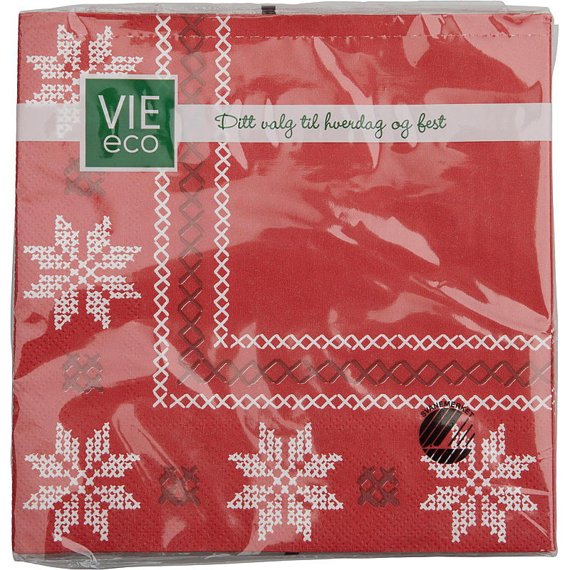 Servilletas ecológicas Vie, paquete de 20 unidades, 33x33 cm, diseño navideño.