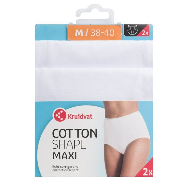 Kruidvat Cotton Shape Maxi sieviešu biksītes<br>baltas M izmērs, 2 gab.