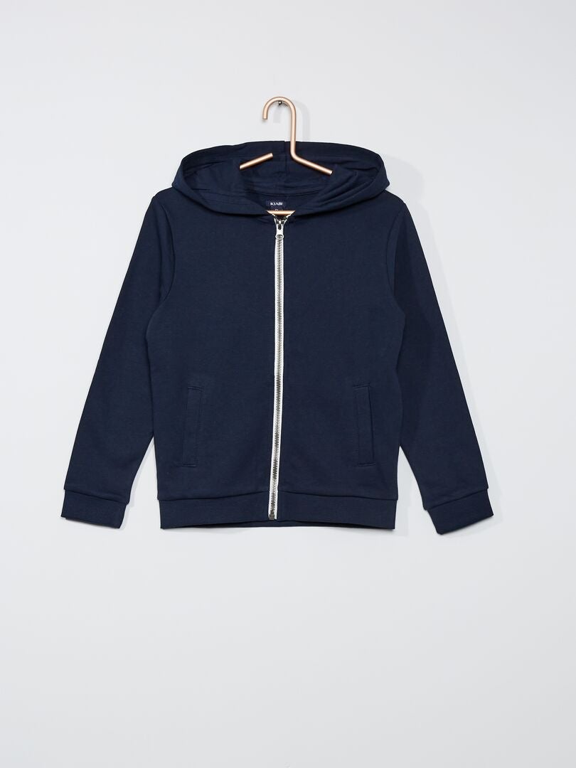 Hoodie met rits - Marineblauw
