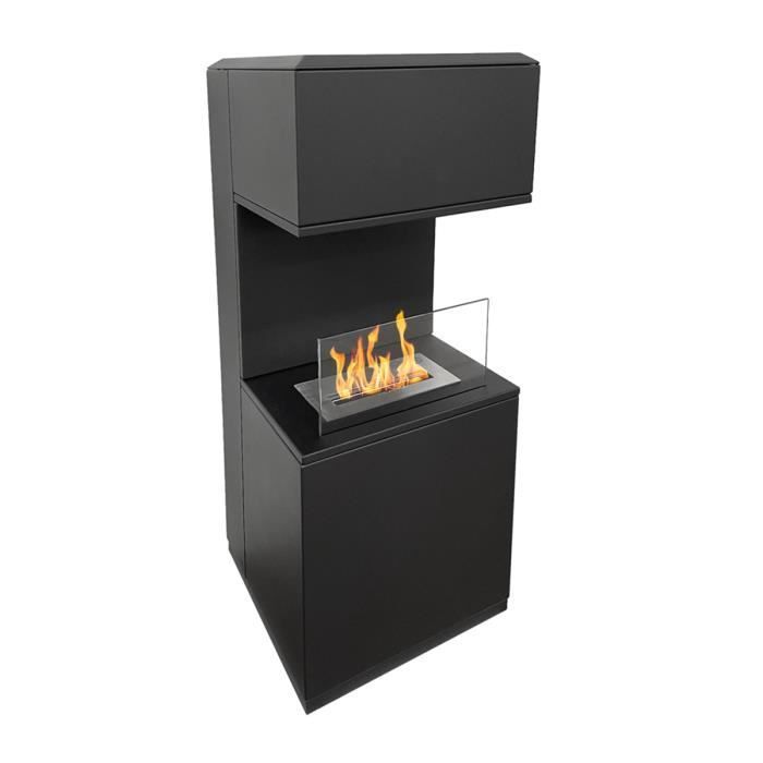 Chimenea de bioetanol - DIVINA FIRE - Oslo - Acero - Negro - 3,2 kW