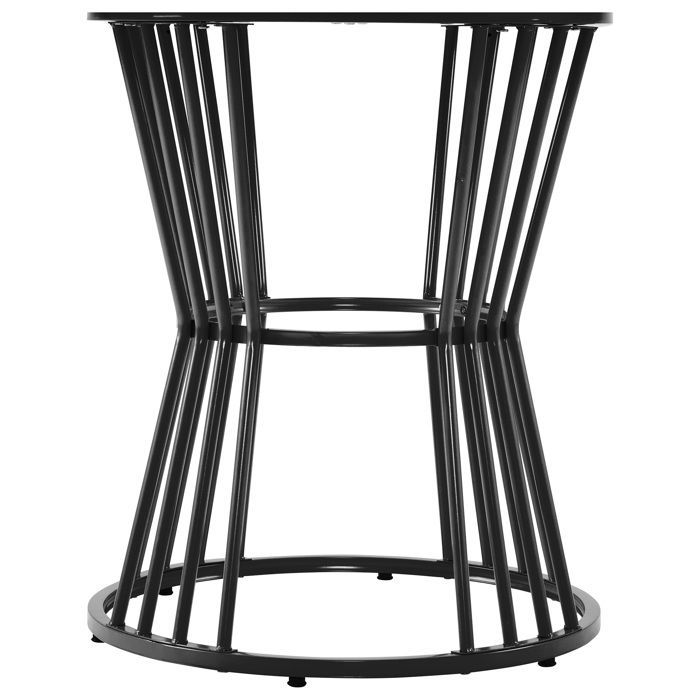 Table de Cuisine - Marbre Moderne - Pied Métal - Diamètre 100cm - Noir