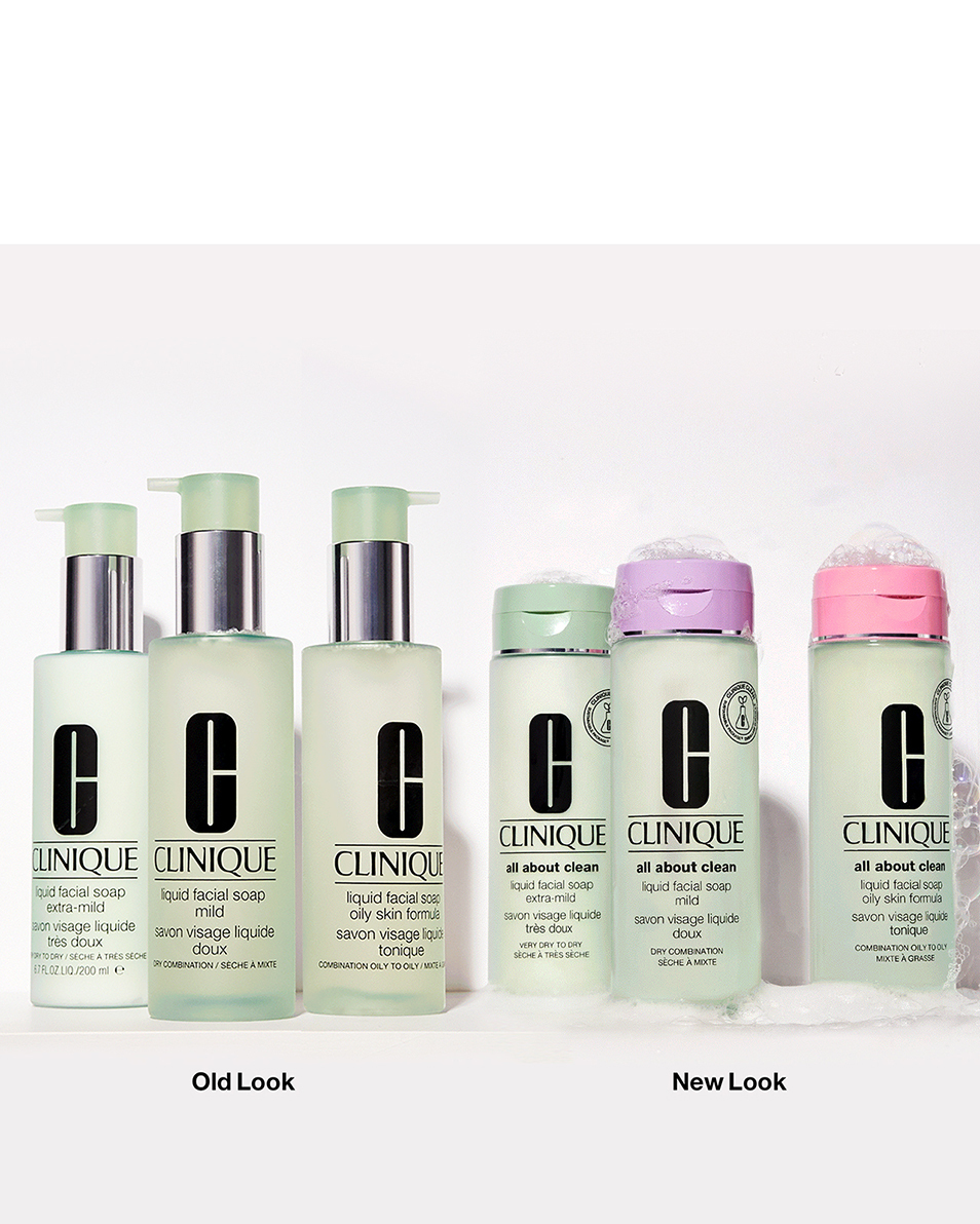 CLINIQUE ALL ABOUT CLEAN™ FOLYÉKONY ARCSZAPPAN ENYHE ARCTISZTÍTÓ - 3-AS ÉS 4-ES BŐRTÍPUSRA - KÖZÉPESEN SZÁRAZ ÉS SZÁRAZ BŐRRE - 3 LÉPÉSES RENDSZER