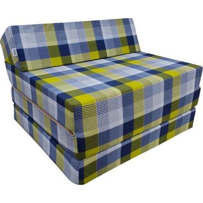 NATALIA SPZOO Opvouwbare Futonmatras - Schuim - Eenpersoons - Stevig - Blauw - 70x200 cm