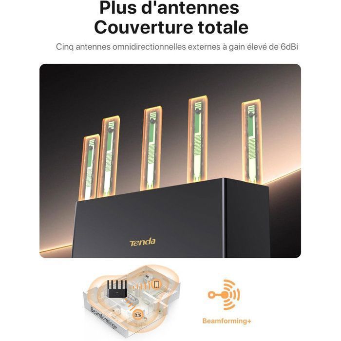 Routeur WiFi 6 - TENDA - TX12L Pro - AX3000 - 4 Ports Gigabit - WPA3 Sécurisé