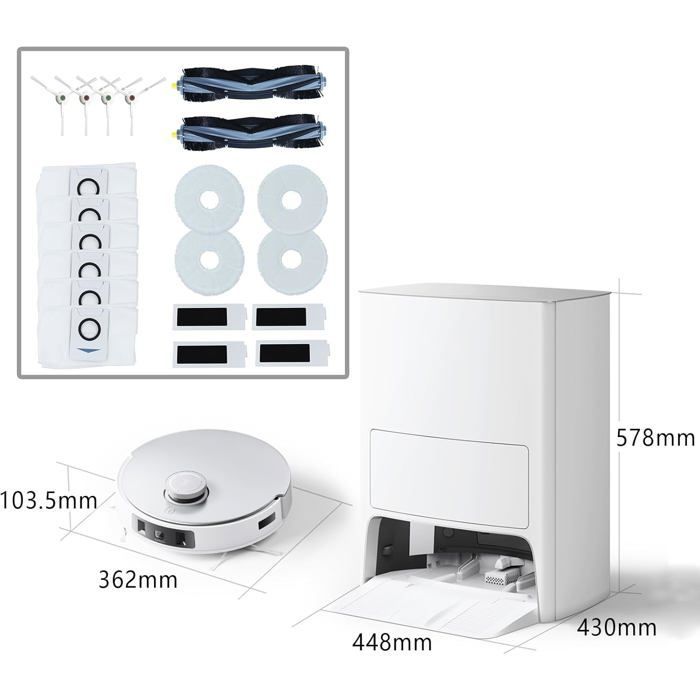 Acessórios para aspirador de pó - Ecovacs Deebot T20 Omni - Pacote com 20 peças - Escovas, filtros, esfregões, sacos