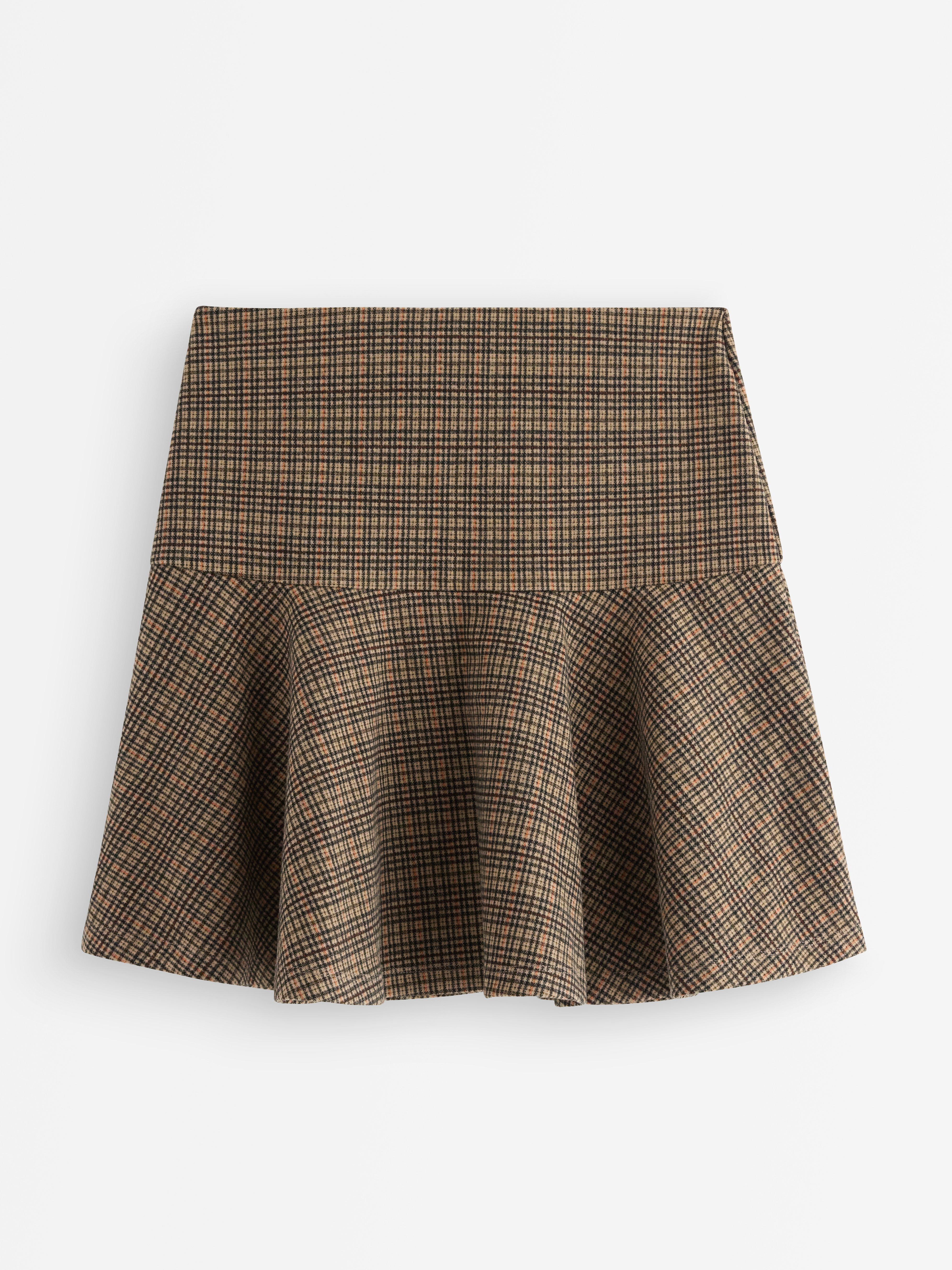 Minifalda a cuadros color beige