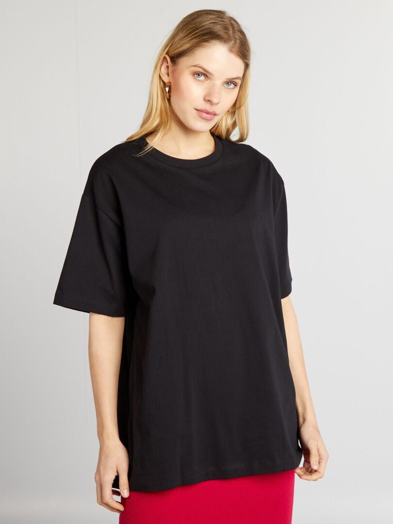 Camiseta básica oversized - preta