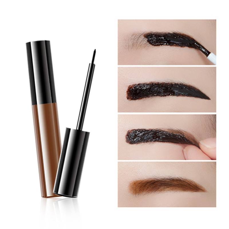 Gel de tatouage pour sourcils avec logo personnalisé, noir et marron, crème colorante pour sourcils, peel-off, waterproof, maquillage pour sourcils