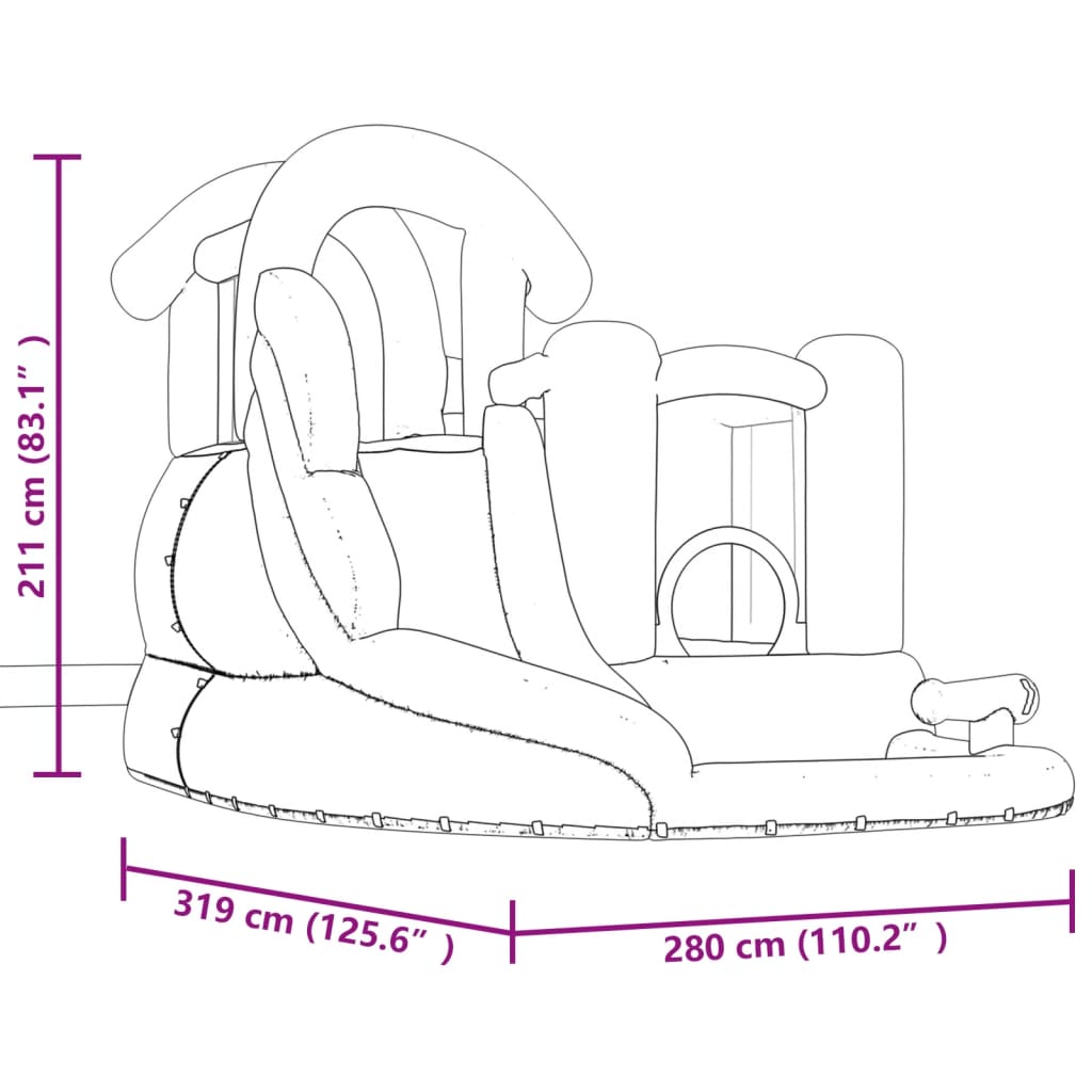Château gonflable Happy Hop avec toboggan et piscine 280 x 319 x 211 cm