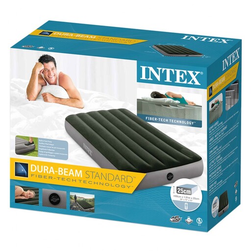 Matelas gonflable Intex Fiber-tech Downy une place avec pompe à pied