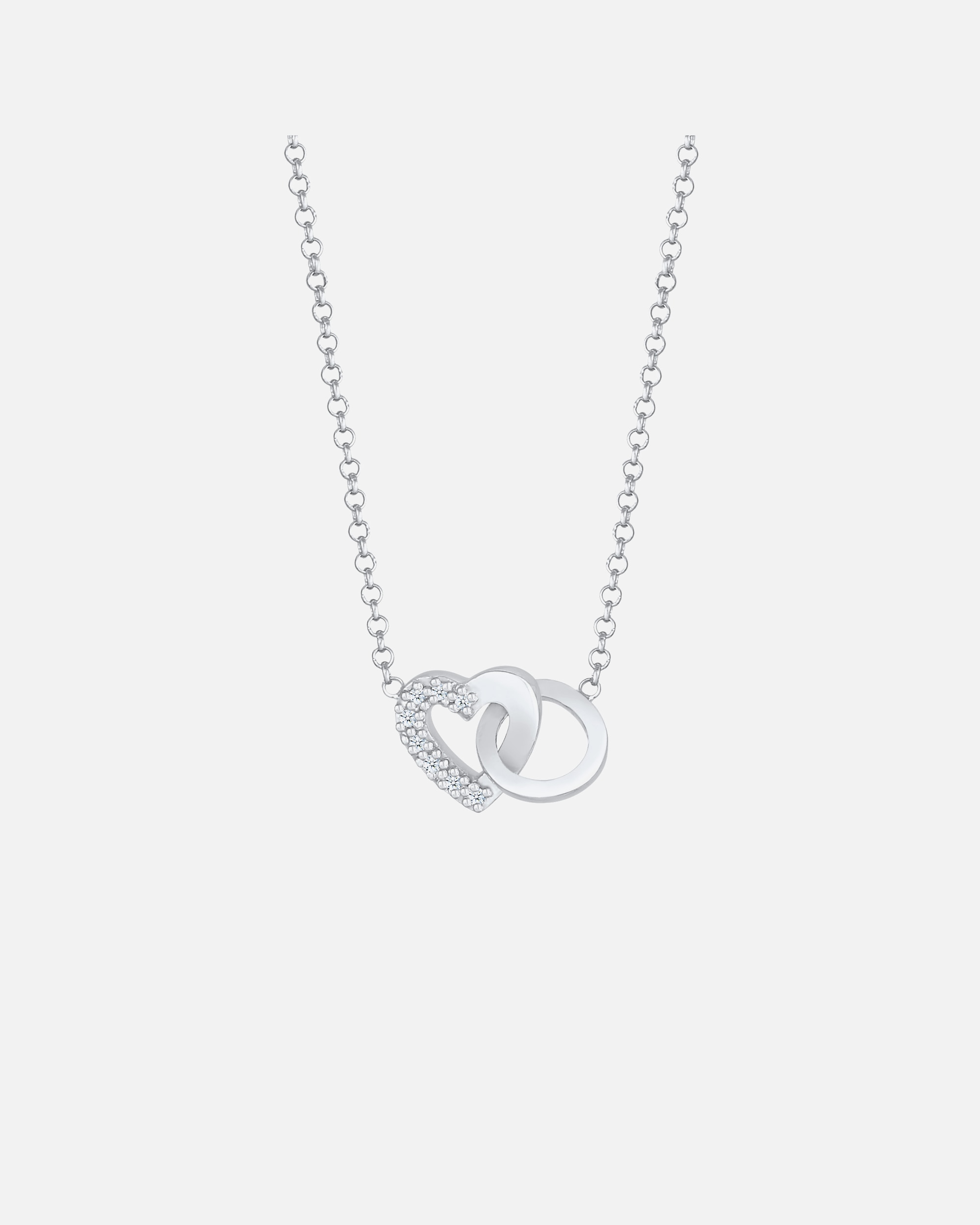 Elli DIAMONDS Pendentif coeur dame amour avec diamant (0,04 ct.) en argent sterling 925