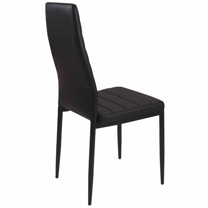 IDMARKET Set of 6 ROMANE dining chairs with black quilted seat