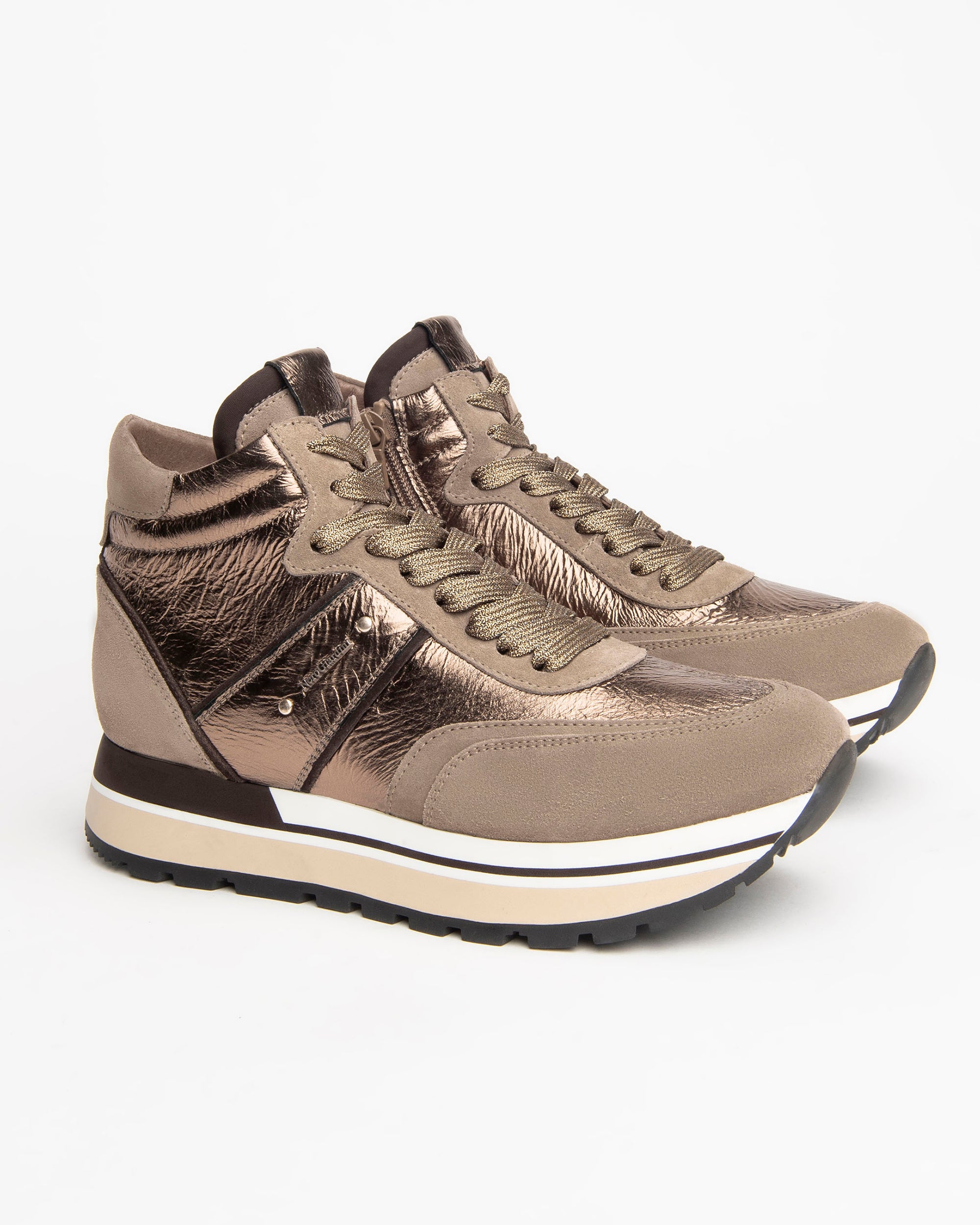  Baskets montantes pour femmes en cuir et daim