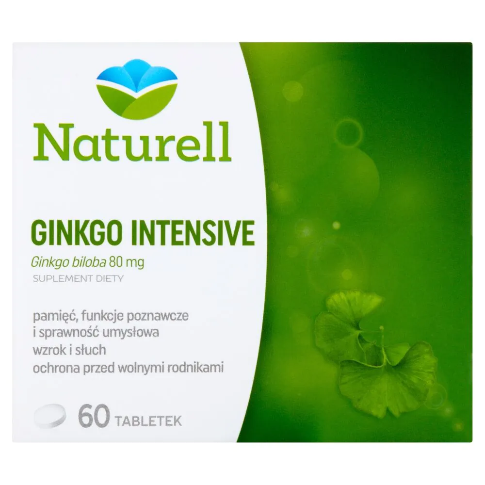 Naturell Ginko Intensive, Wyciąg z liści miłorzębu japońskiego, Tabletki