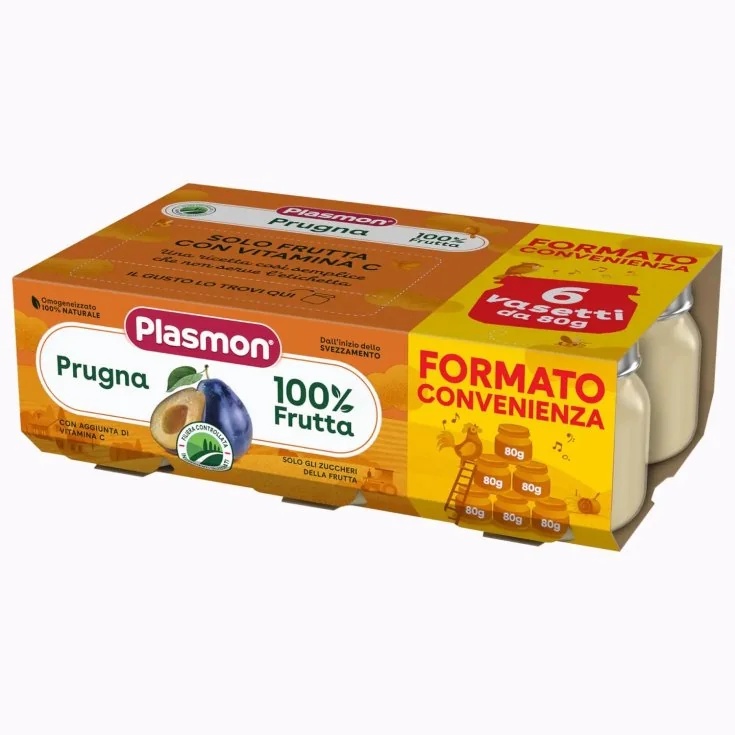 PLASMON Plasmon gehomogeniseerde pruim 6x80 g