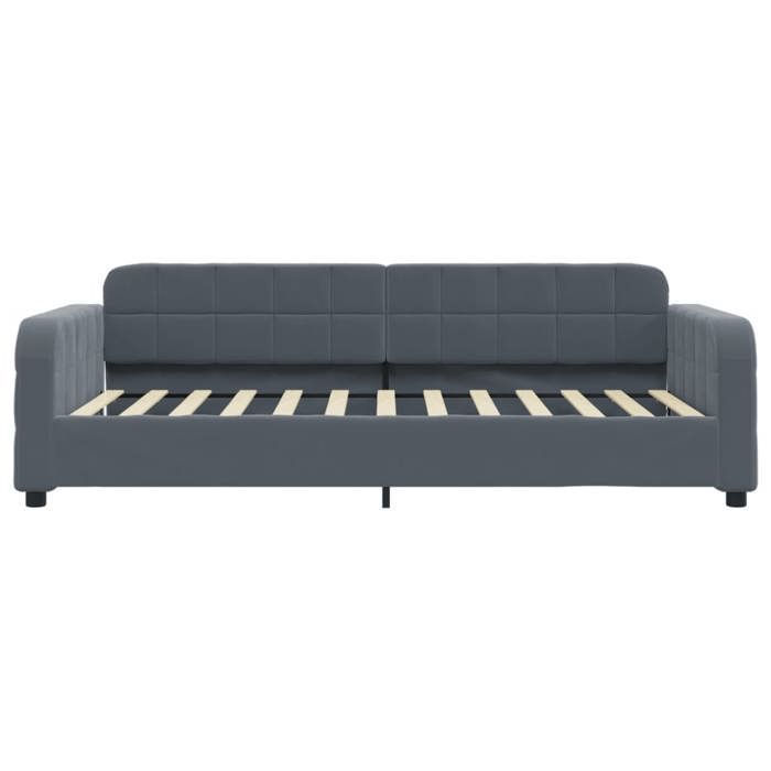 vidaXL Dagbädd, Bäddsoffa med ryggstöd och armstöd, Gästsäng, Sovrums-/Vardagsrumsmöbler, Modern, Mörkgrå 354052